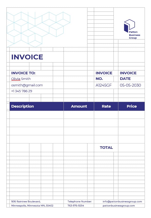 Business Advisor Invoice Template PSD template